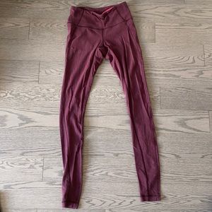 Lululemon burgundy leggings size 4